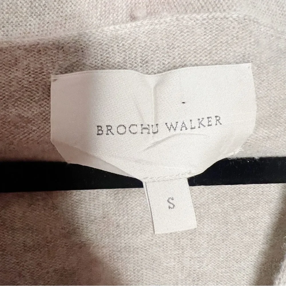 Brochu Walker The Lace Vee Looker Pullover Sweater Cashmere Wool Size S Grey - Picture 10 of 11